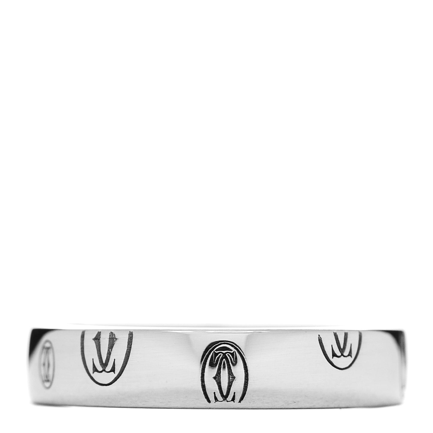 18K White Gold 4mm Happy Birthday Band Ring 50 5.25