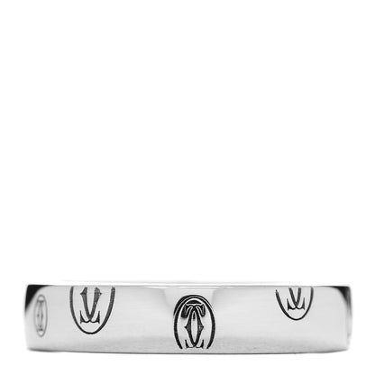 Cartier 18K White Gold 4mm Happy Birthday Band Ring 50 5.25 3 of 4