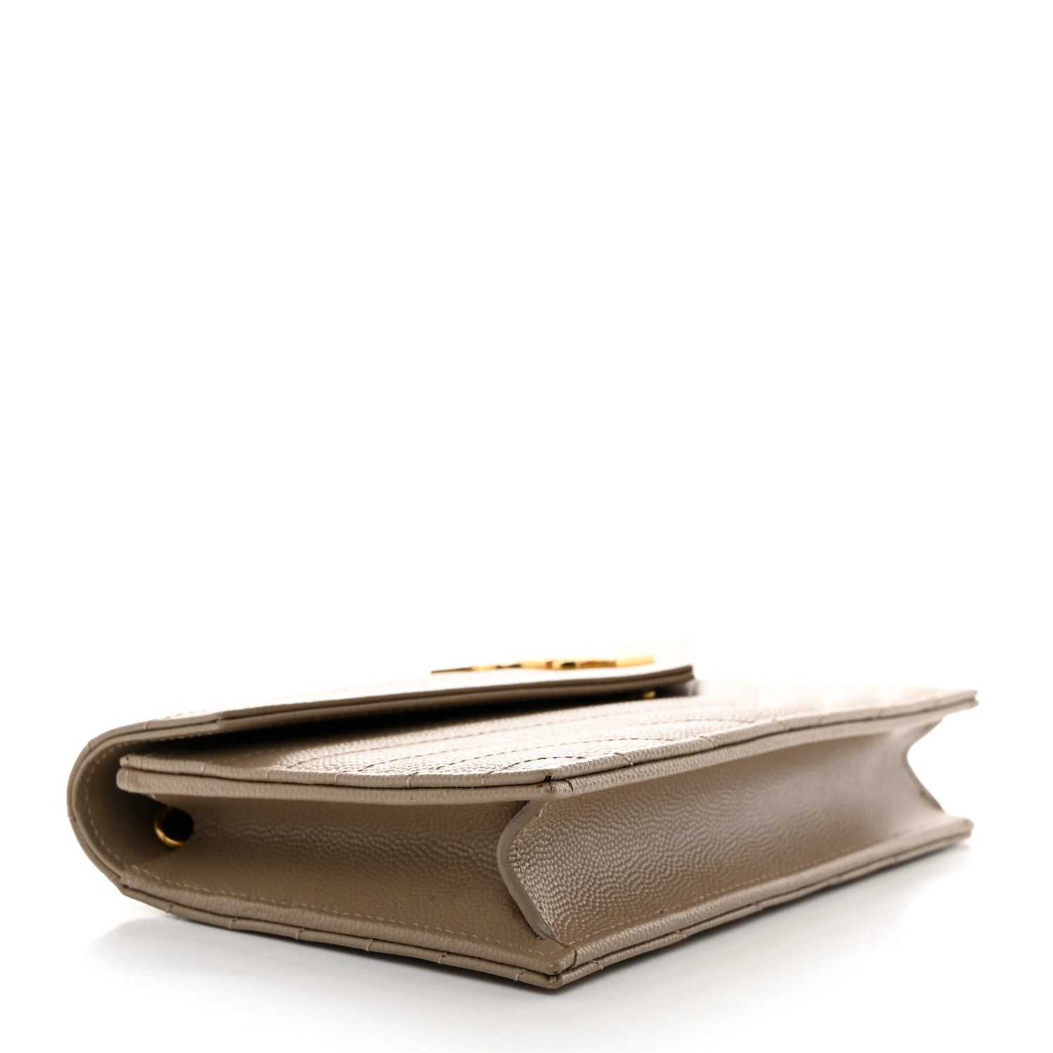 Saint Laurent Grain De Poudre Matelasse Chevron Monogram Envelope Chain Wallet 4 of 10