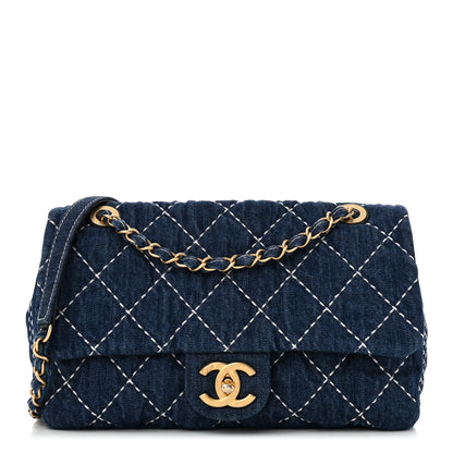 Chanel Denim Quilted Medium Denim Trip Single Flap Blue 1 of 11