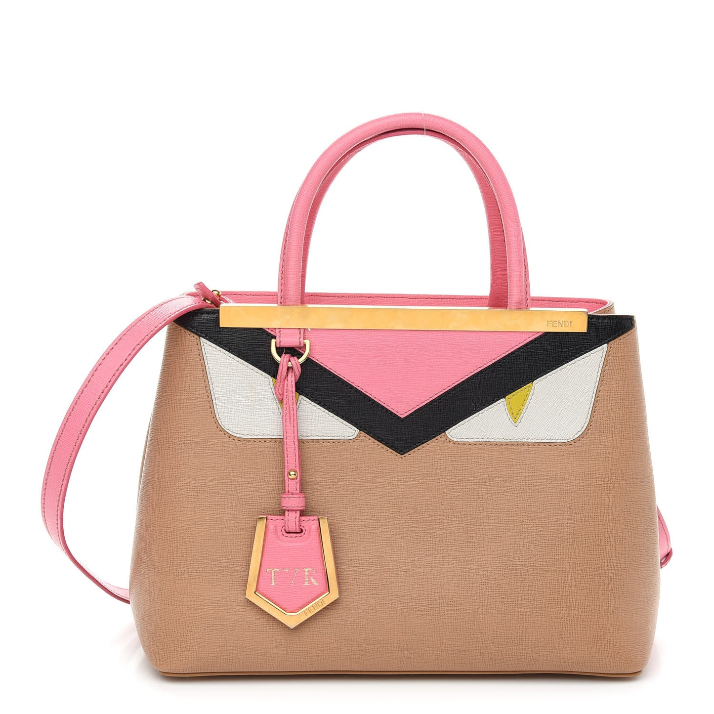 Vitello Elite Monster Petite 2Jours Tote Cuoio Lollypop Multicolor