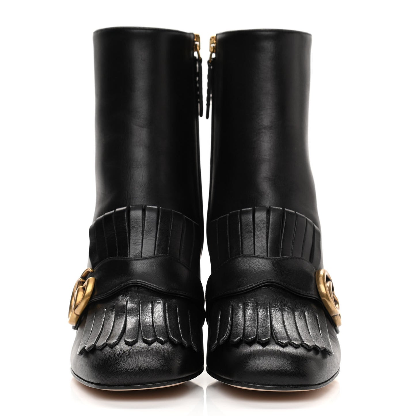Malaga Kid GG Marmont Fringe 75mm Ankle Boots 37.5 Black