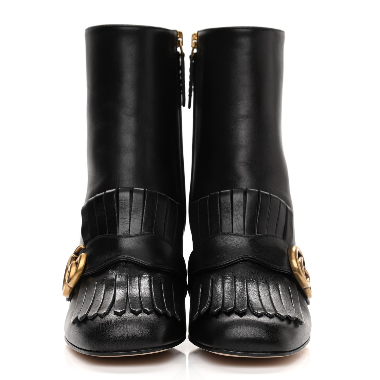 Gucci Malaga Kid GG Marmont Fringe 75mm Ankle Boots 37.5 Black 4 of 9