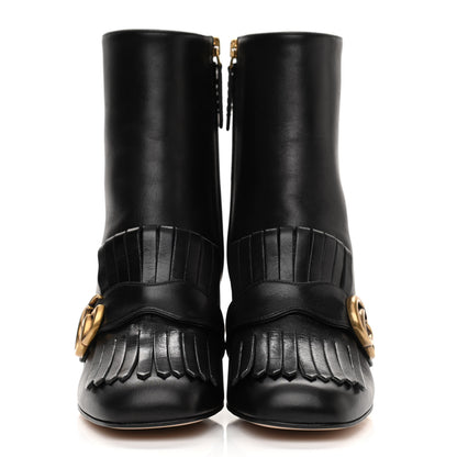 Gucci Malaga Kid GG Marmont Fringe 75mm Ankle Boots 37.5 Black 4 of 9