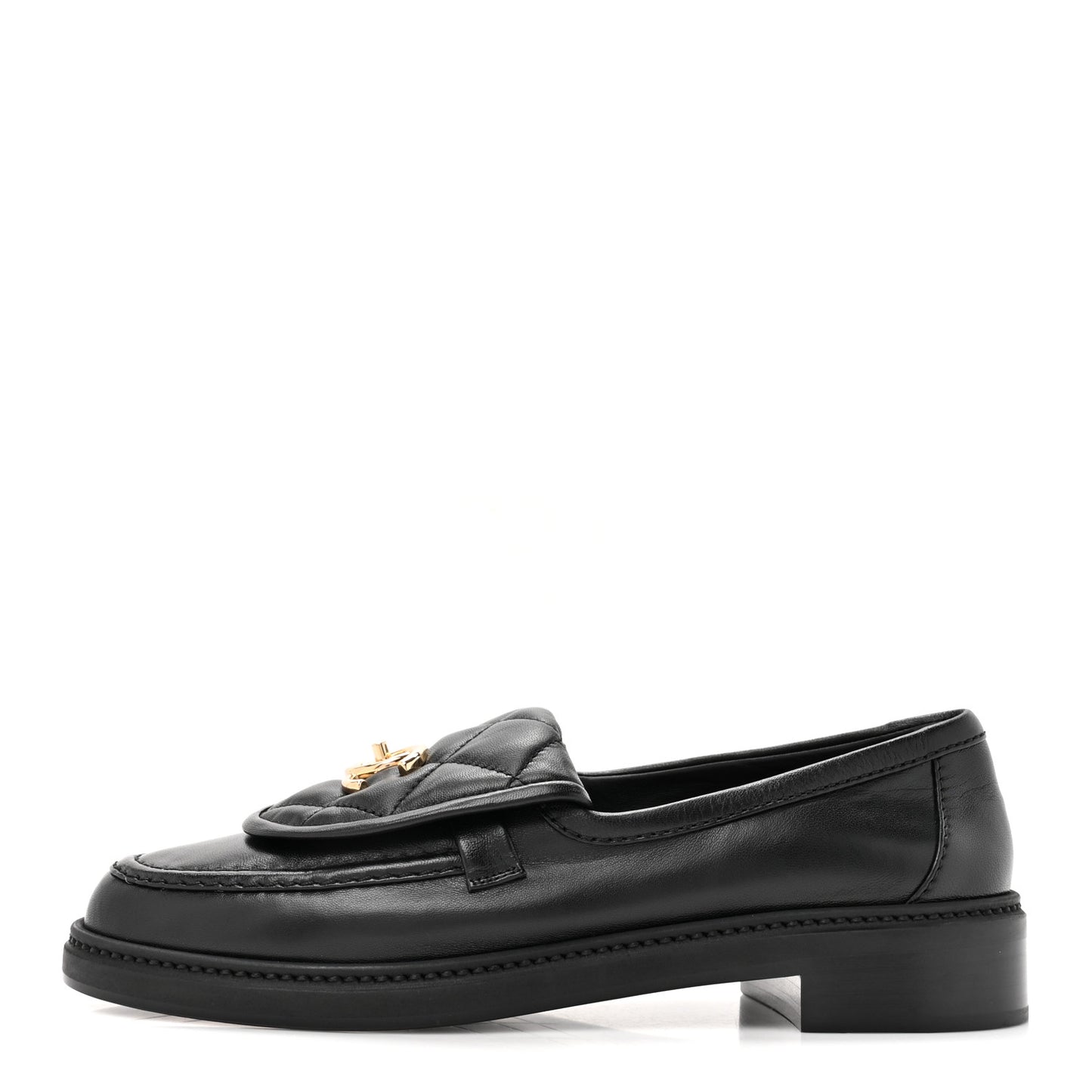 Lambskin Quilted CC Turnlock Loafers 39 Black
