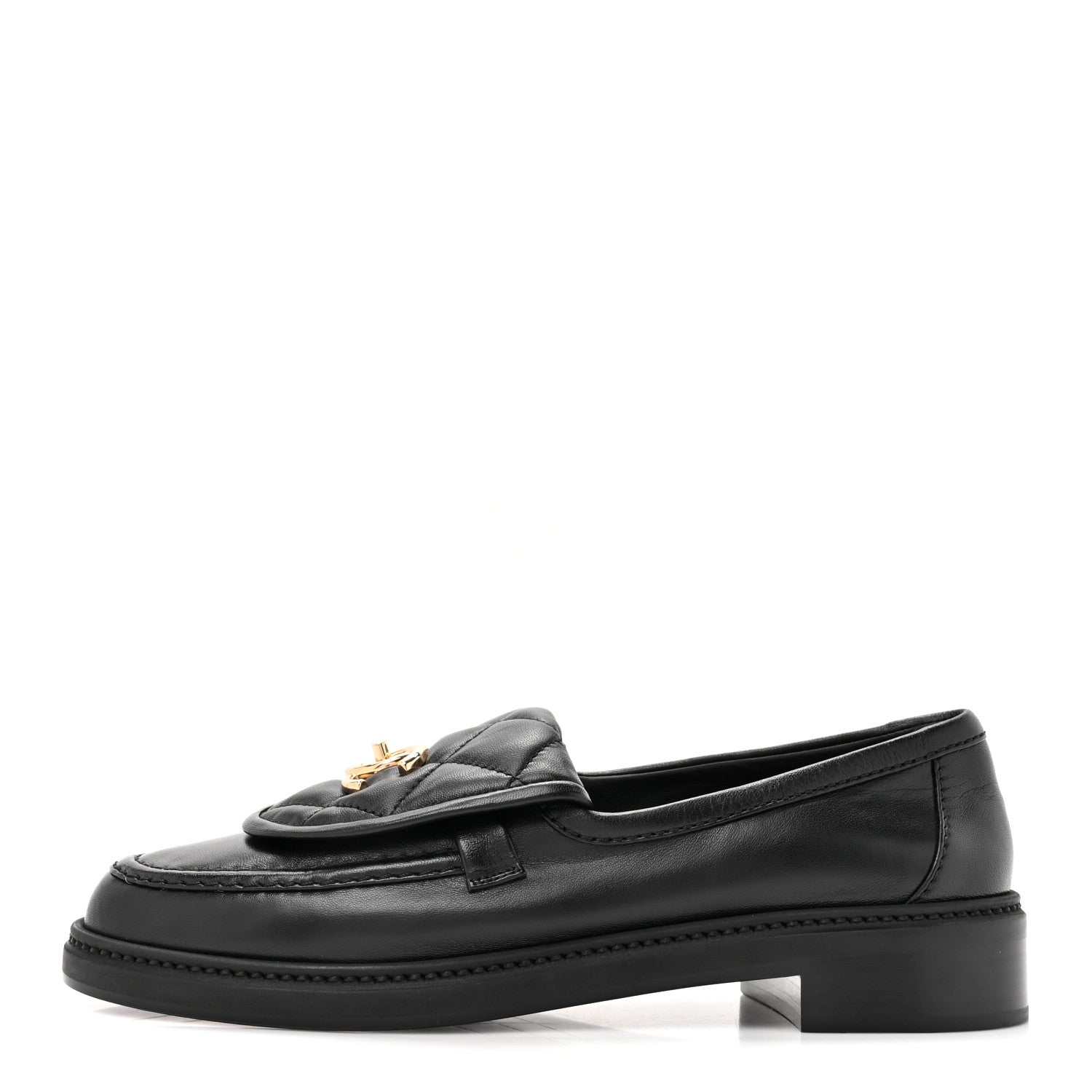 Chanel Lambskin Quilted CC Turnlock Loafers 39 Black 1 of 8