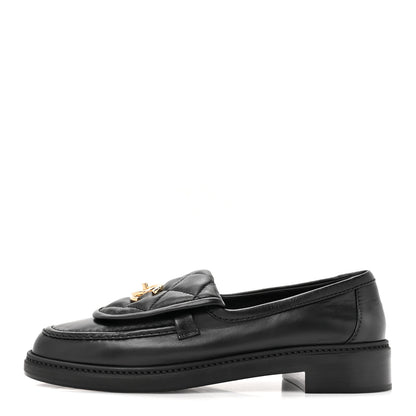 Chanel Lambskin Quilted CC Turnlock Loafers 39 Black 1 of 8