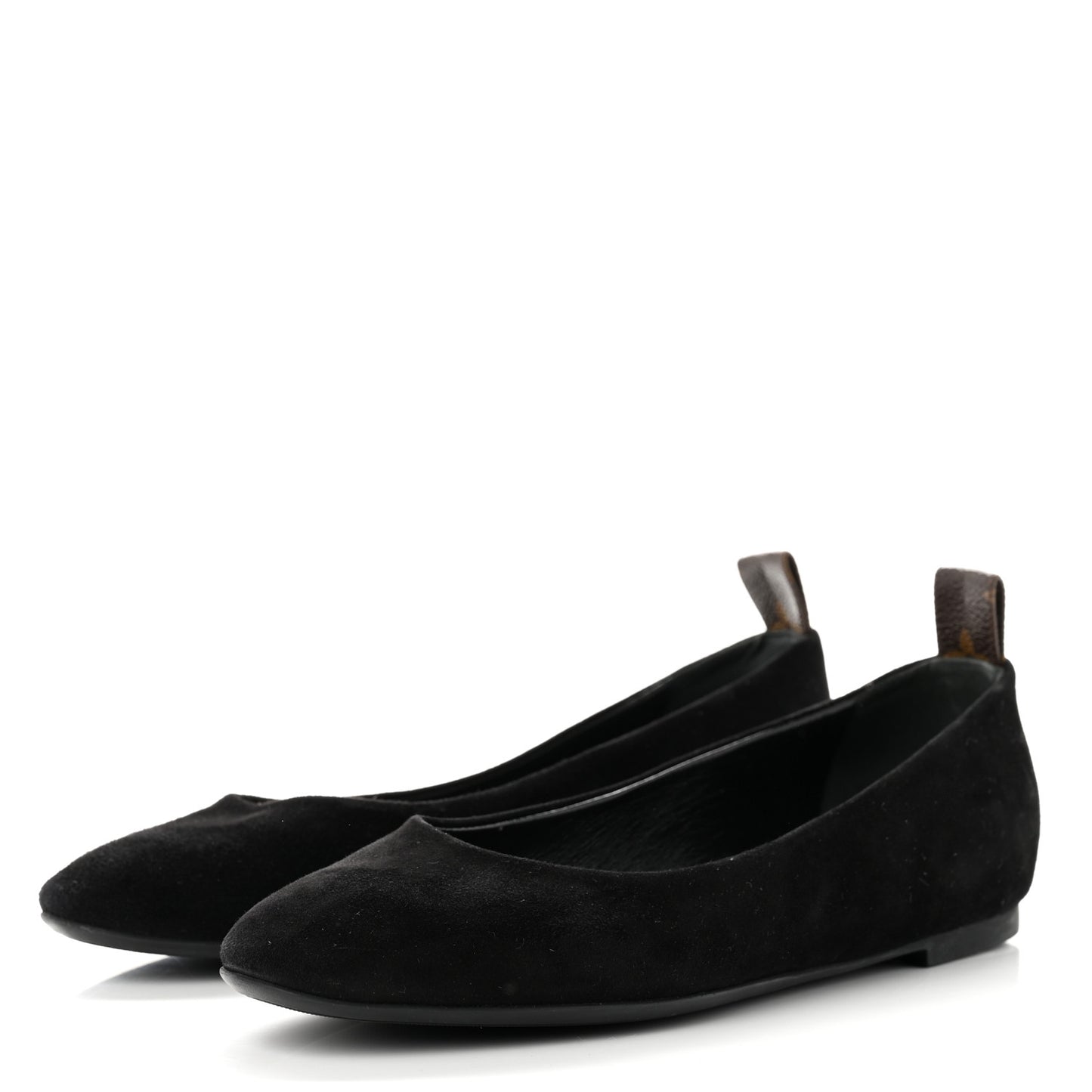 Suede Monogram Uniformes Ballet Flats 37 Black
