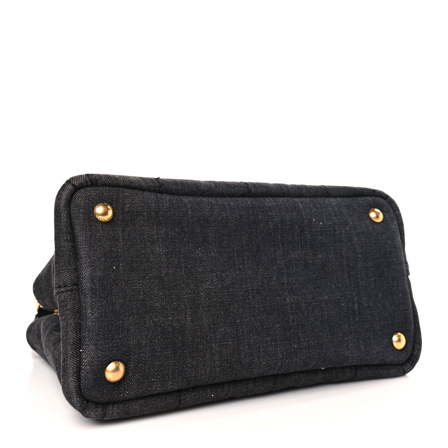 Prada Denim Small Logo Tote Black 4 of 8