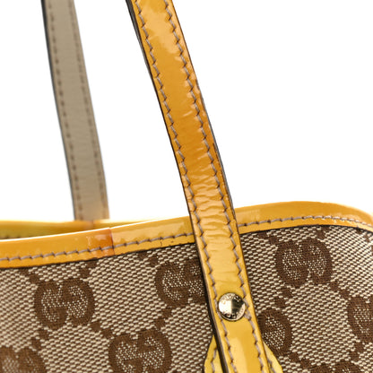 Gucci GG Monogram Patent Oliver Pug Tote Yellow Beige 12 of 12