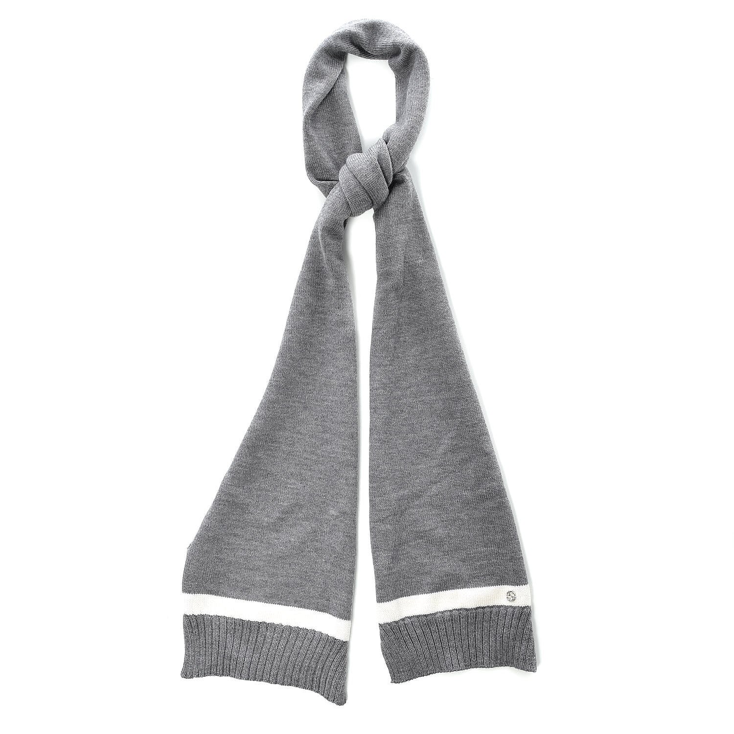 Gucci Wool Newporte Long Scarf Graphite Ivory 1 of 3
