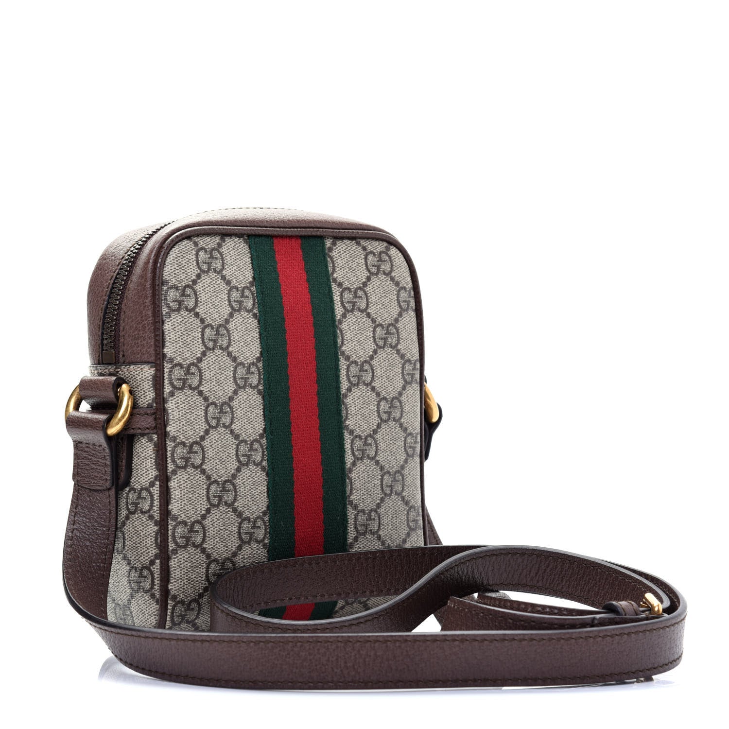 Gucci GG Supreme Monogram Web Mini Ophidia Messenger Brown 3 of 13