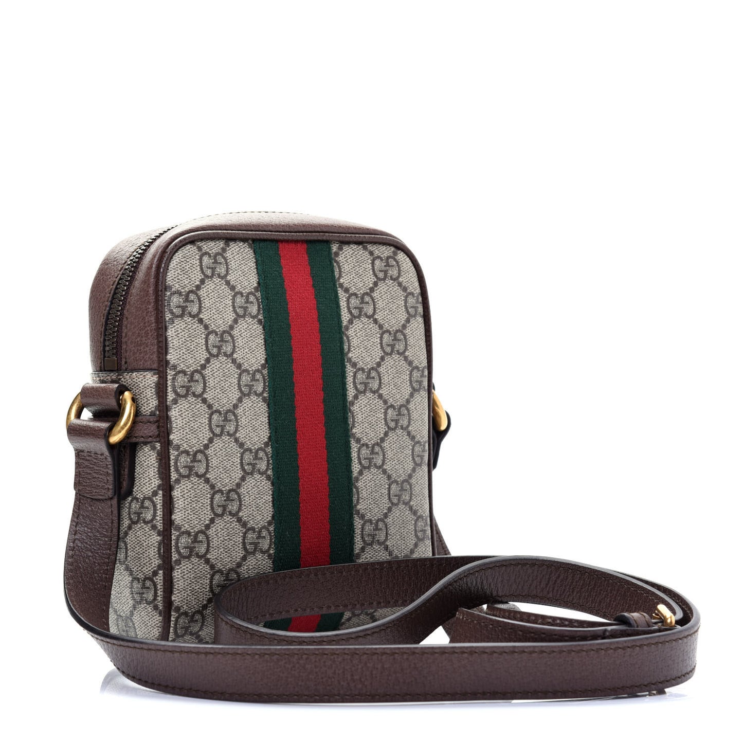 GG Supreme Monogram Web Mini Ophidia Messenger Brown