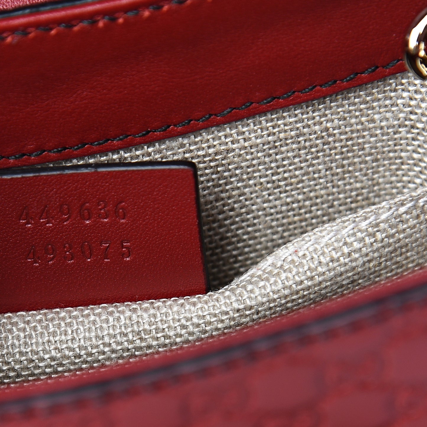Soft Microguccissima Mini Emily Chain Shoulder Bag Rosso