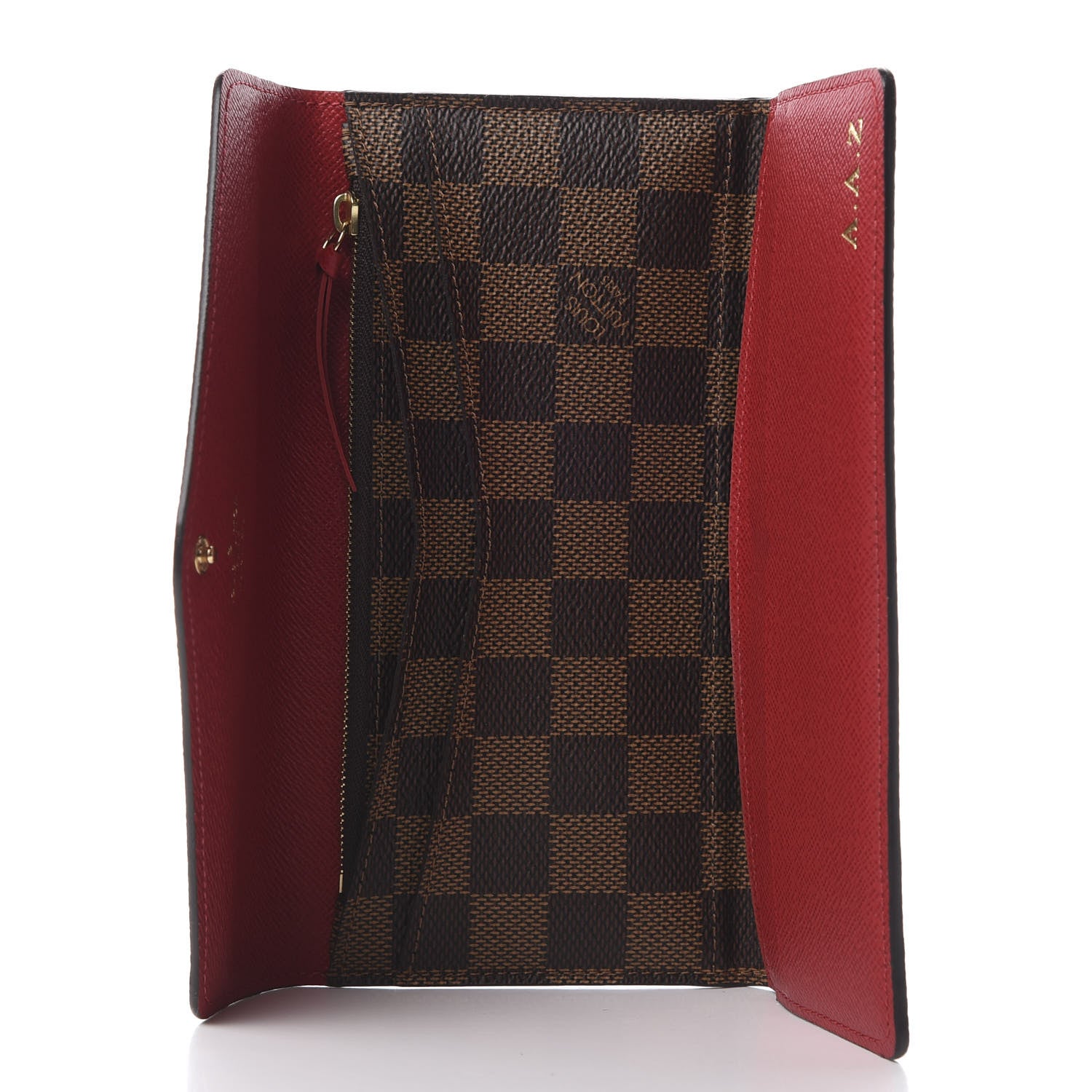 Louis Vuitton Damier Ebene Josephine Wallet Red 5 of 10