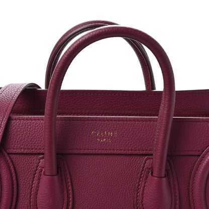 Celine Drummed Calfskin Nano Luggage Plum 10 of 10
