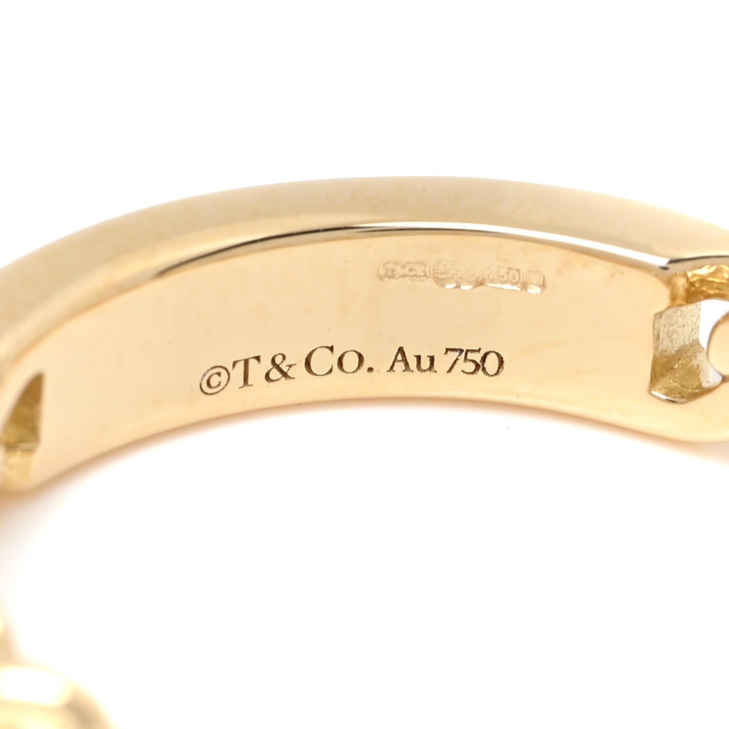 Tiffany 18K Yellow Gold Diamond Micro Link Ring 49 5 4 of 5