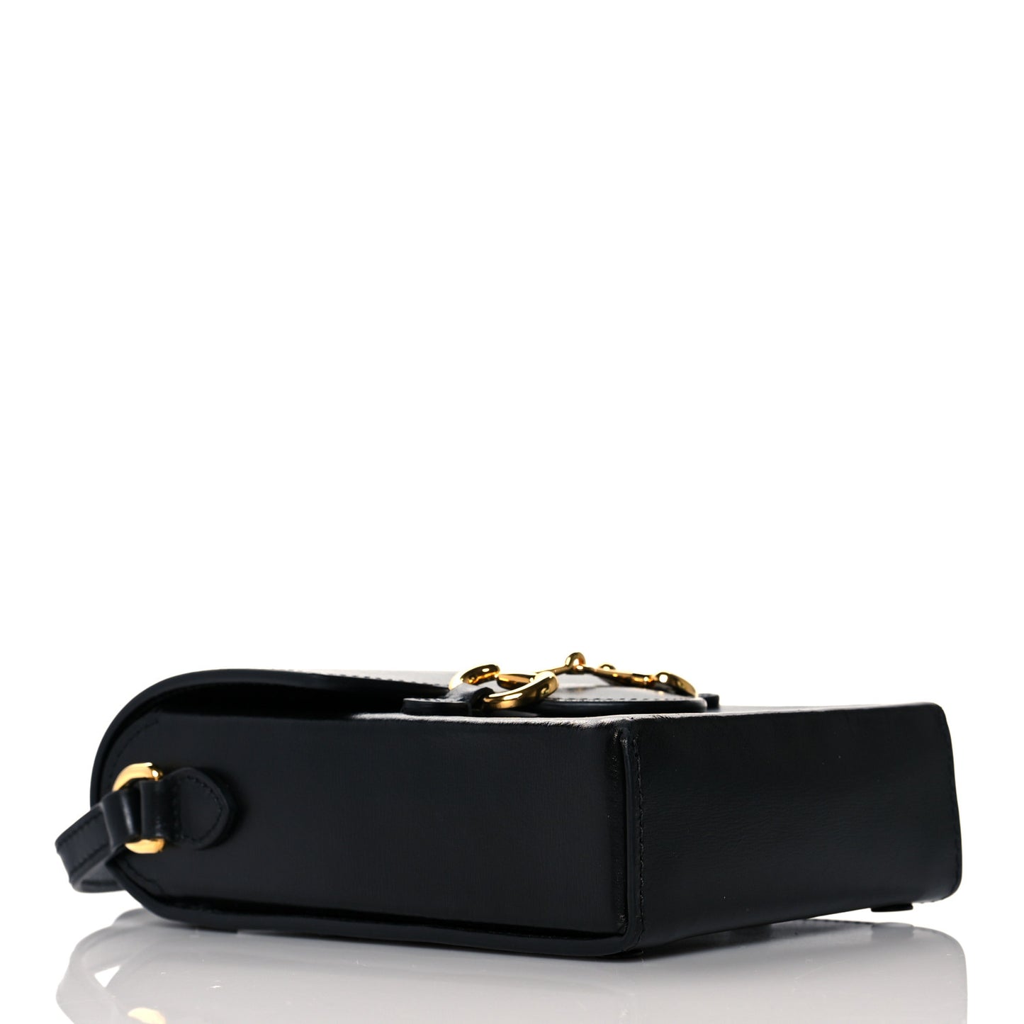 Boarded Plutone Calfskin Mini Horsebit 1955 Crossbody Bag Black