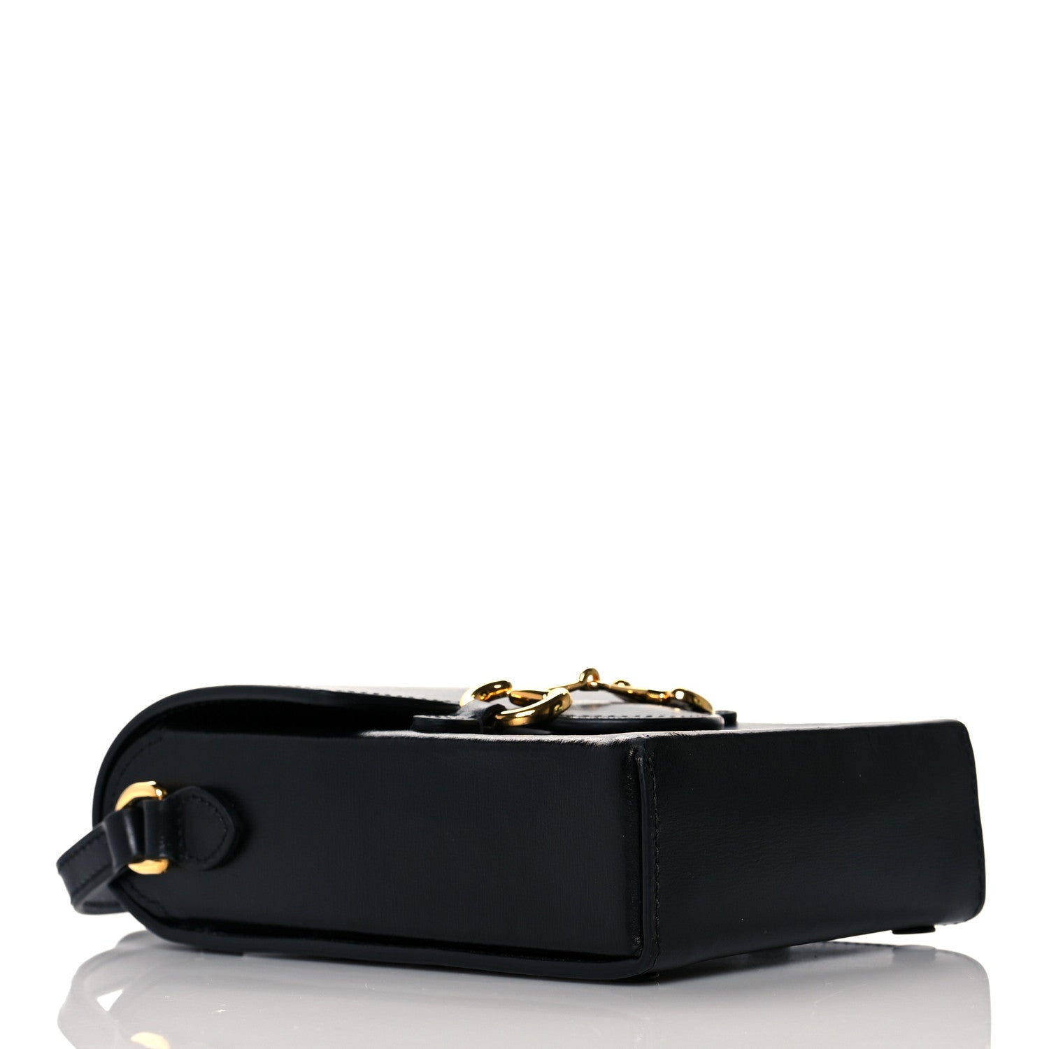 Gucci Boarded Plutone Calfskin Mini Horsebit 1955 Crossbody Bag Black 4 of 11