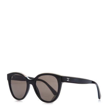 Chanel Acetate CC Butterfly Sunglasses 5414 Black Beige 1 of 9