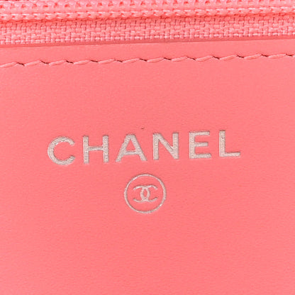Chanel Patent Quilted Wallet On Chain WOC Coral 6 of 17
