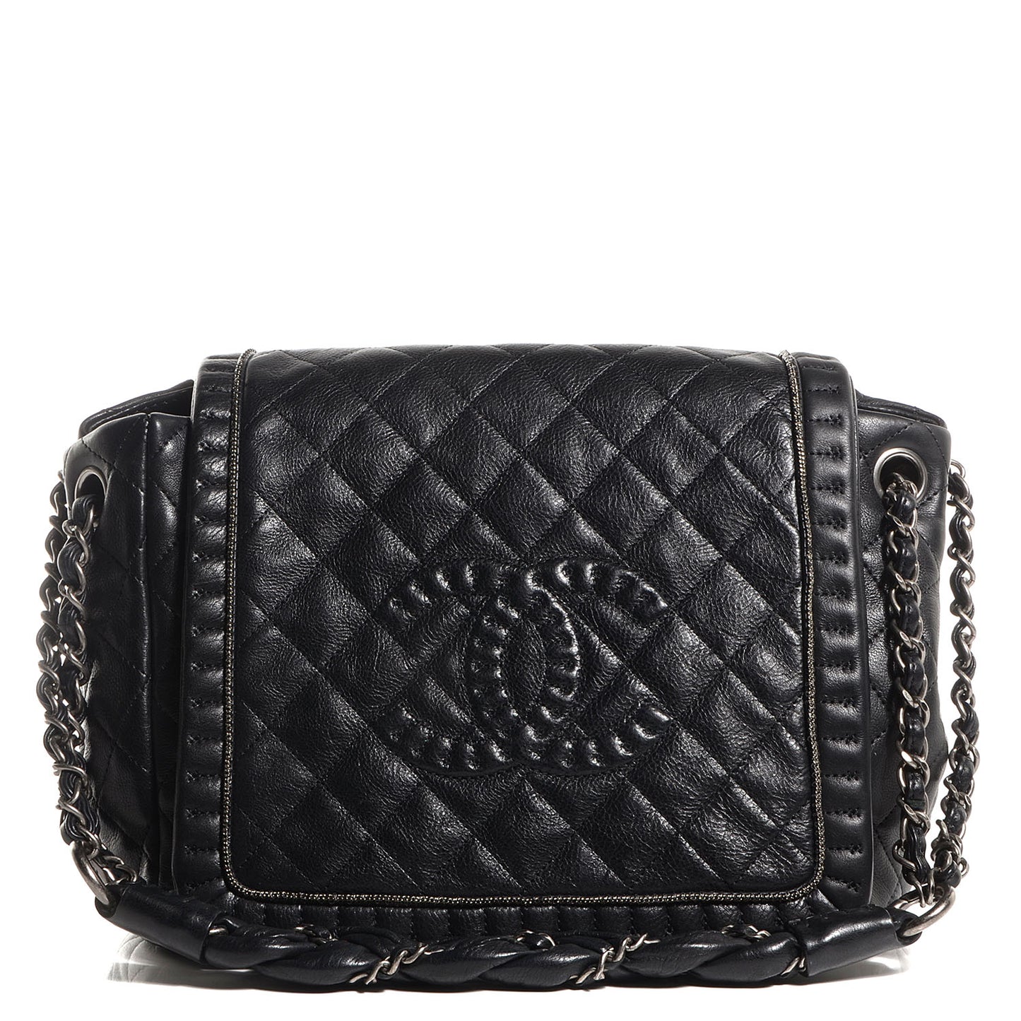 Calfskin Quilted Istanbul Accordion Flap Black