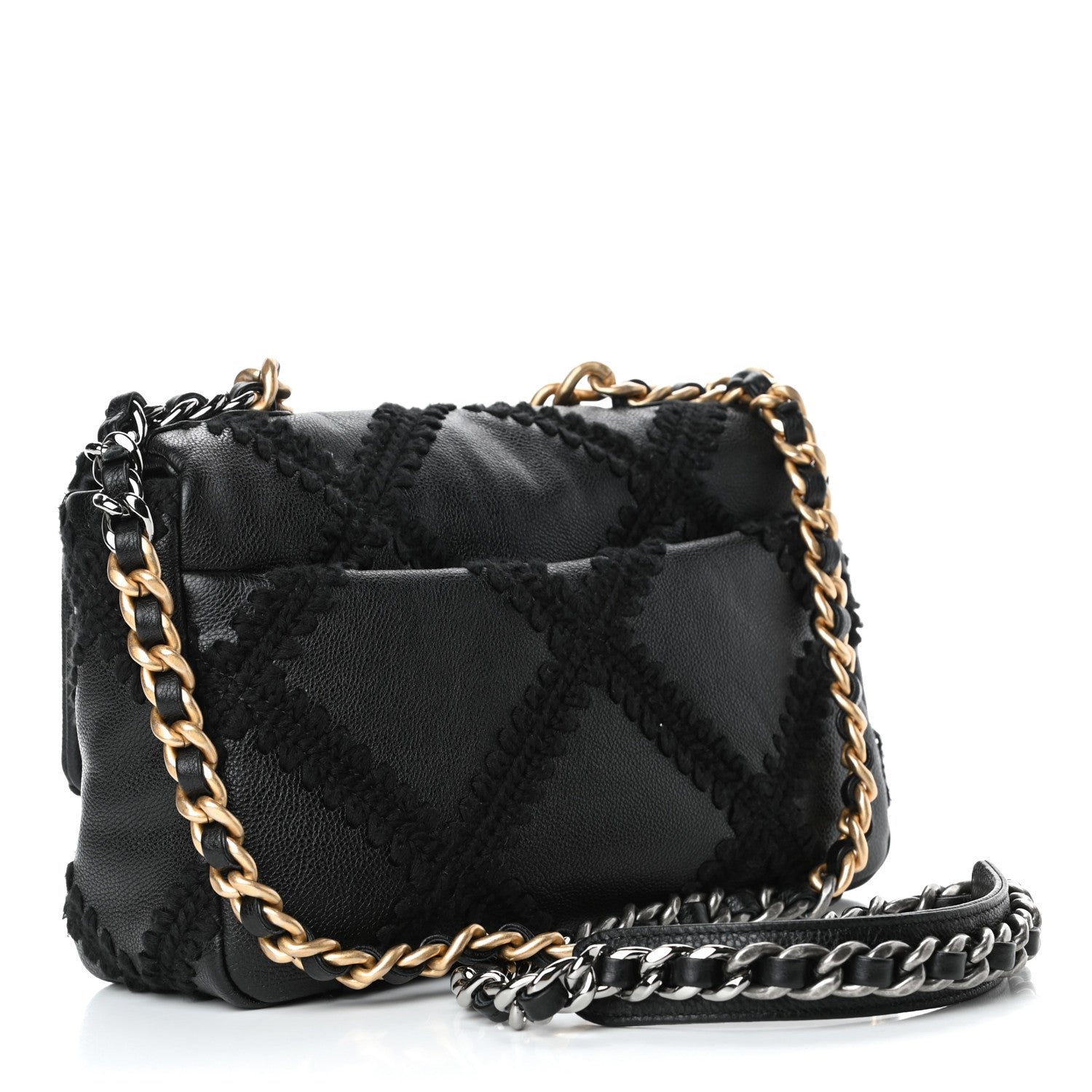 Chanel Calfskin Crochet Medium Chanel 19 Flap Black 2 of 4