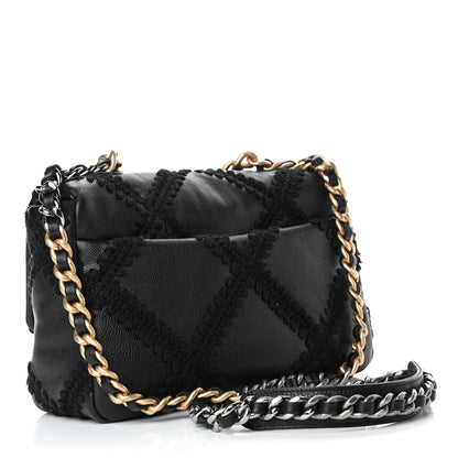 Chanel Calfskin Crochet Medium Chanel 19 Flap Black 2 of 4