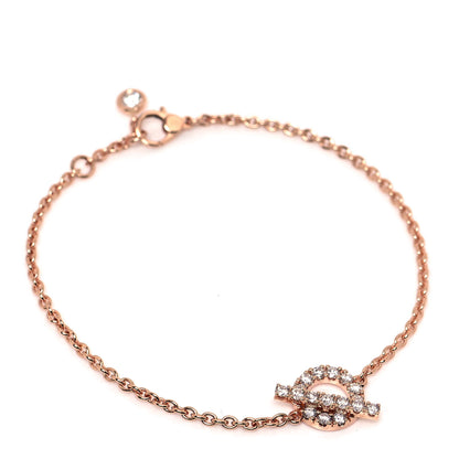 Hermes 18K Rose Gold Diamond Finesse Bracelet LG 1 of 6