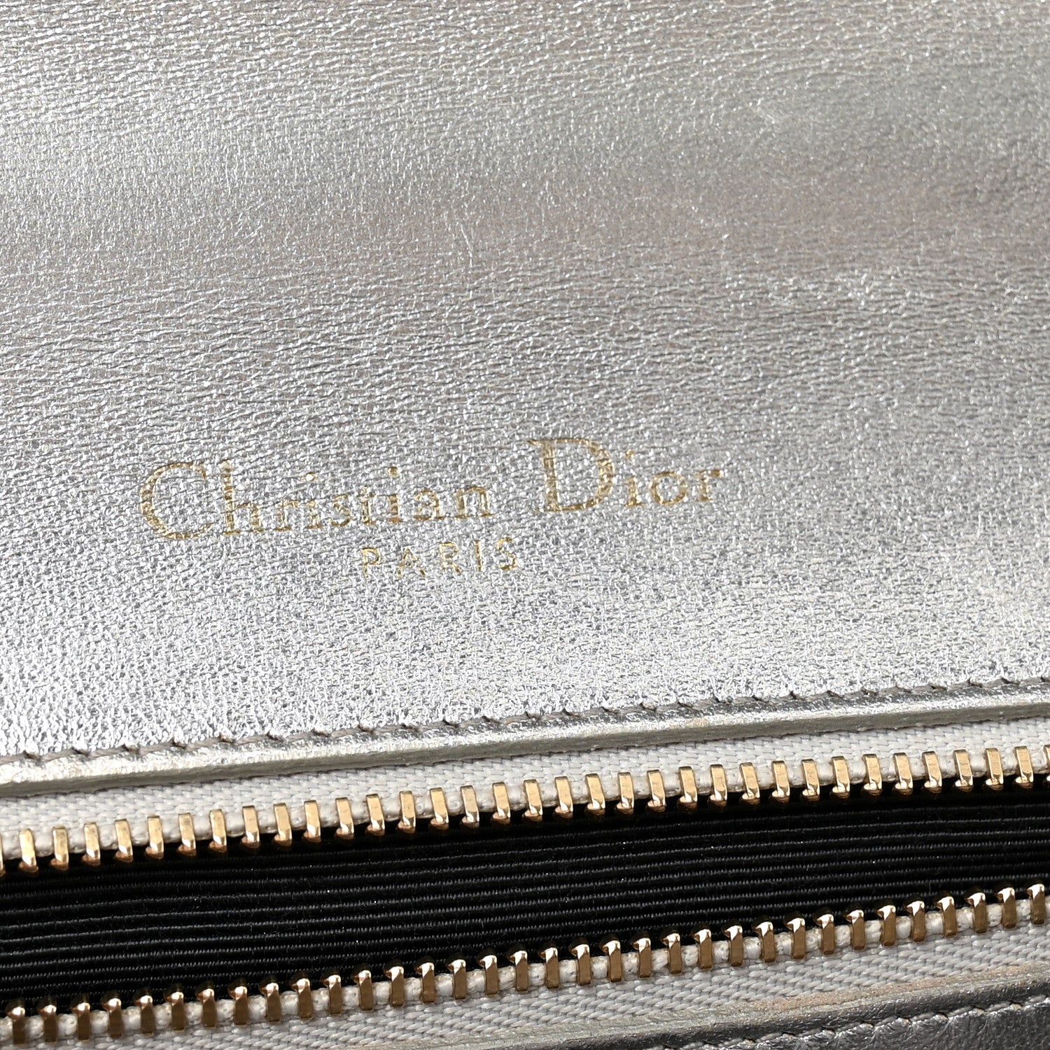 Christian Dior Metallic Ceramic Effect Deerskin Small Diorama Flap Bag Silver 6 of 13