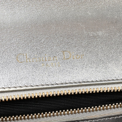 Christian Dior Metallic Ceramic Effect Deerskin Small Diorama Flap Bag Silver 6 of 13