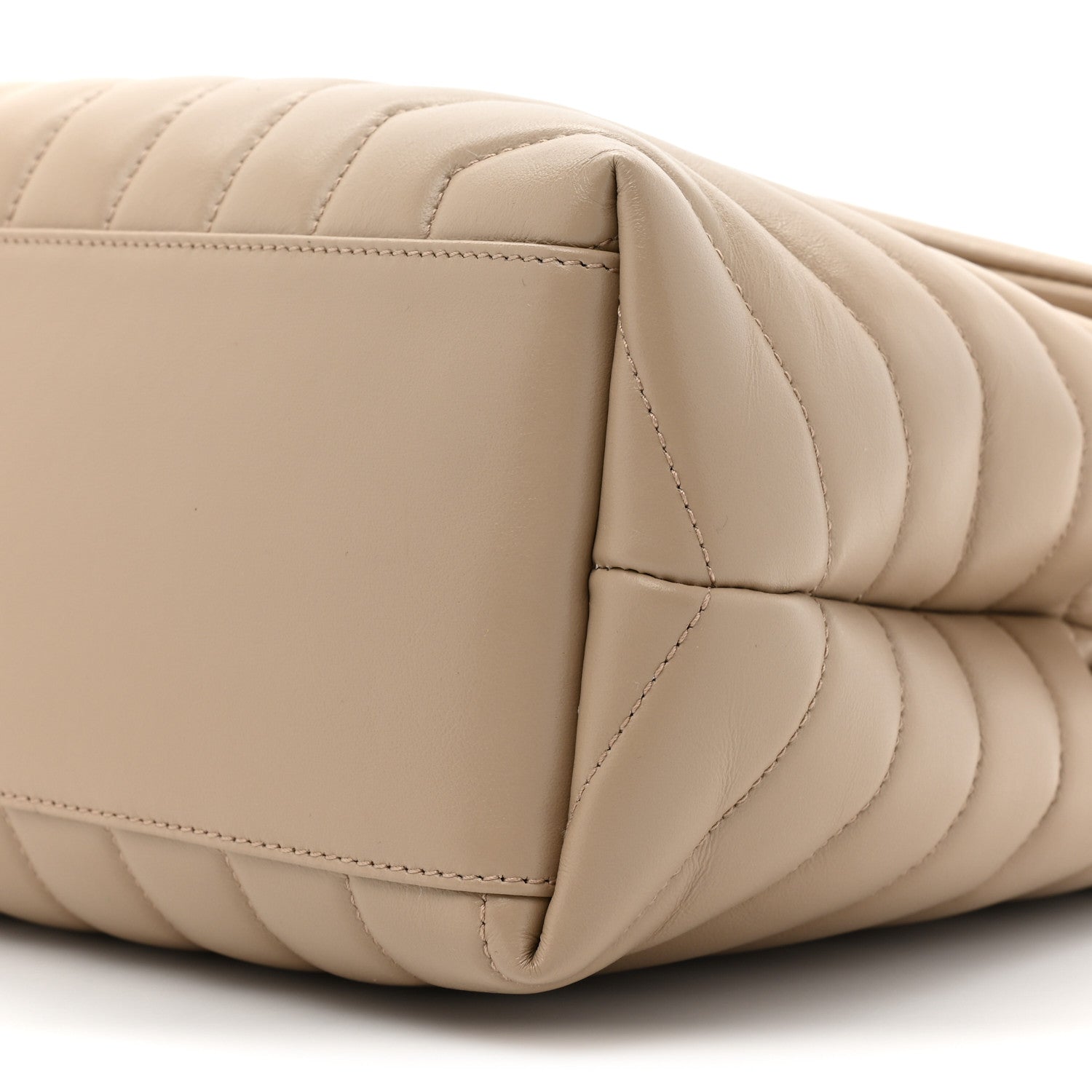 Saint Laurent Calfskin Y Quilted Monogram Medium Loulou Chain Satchel Dark Beige 9 of 10
