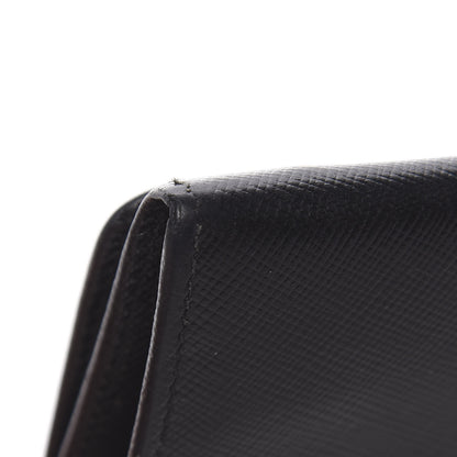 Prada Saffiano Metal Continental Flap Wallet Black 8 of 8