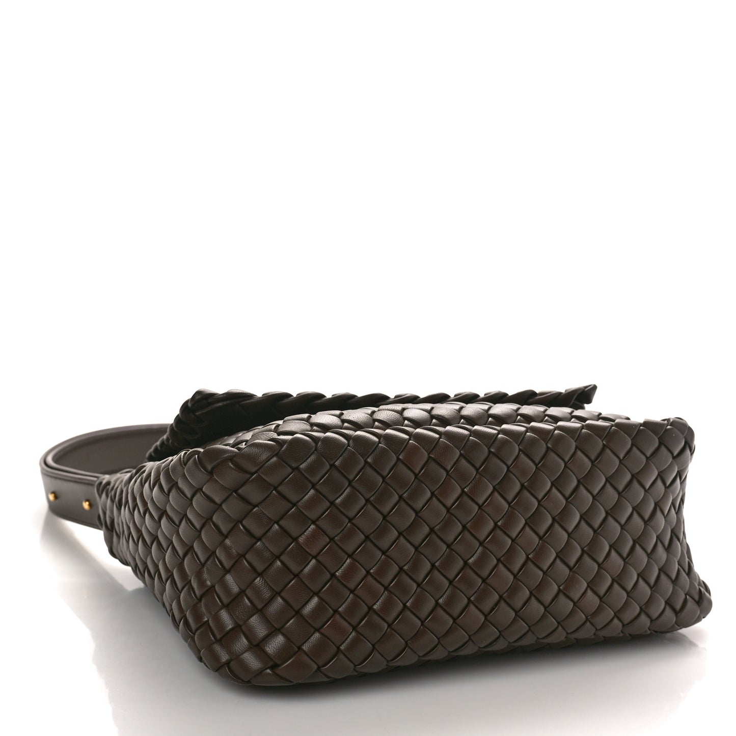 Nappa Intreccicio Padded Small Cobble Shoulder Bag Light Brown