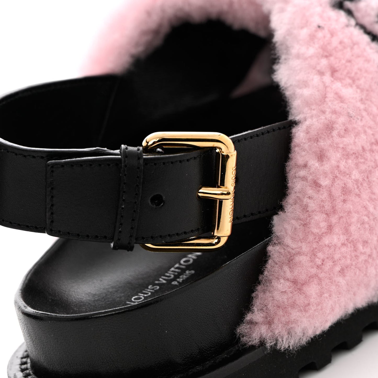 Shearling Paseo Flat Comfort Sandal 40 Rose Clair
