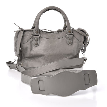Balenciaga Matte Goatskin Rubber Covered Classic Hardware Mini City Gris Glace 3 of 14