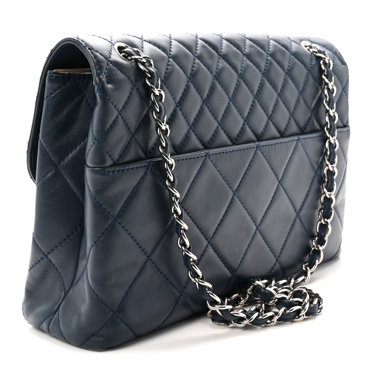 Chanel Calfskin Quilted In the Business Flap Dark Navy Blue 3 of 10