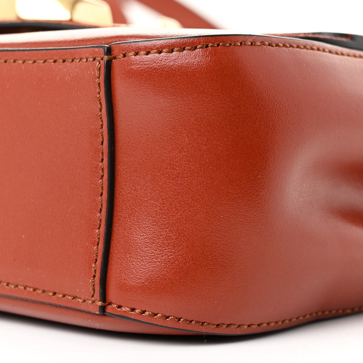 Calfskin Small Square C Double Carry Sepia Brown