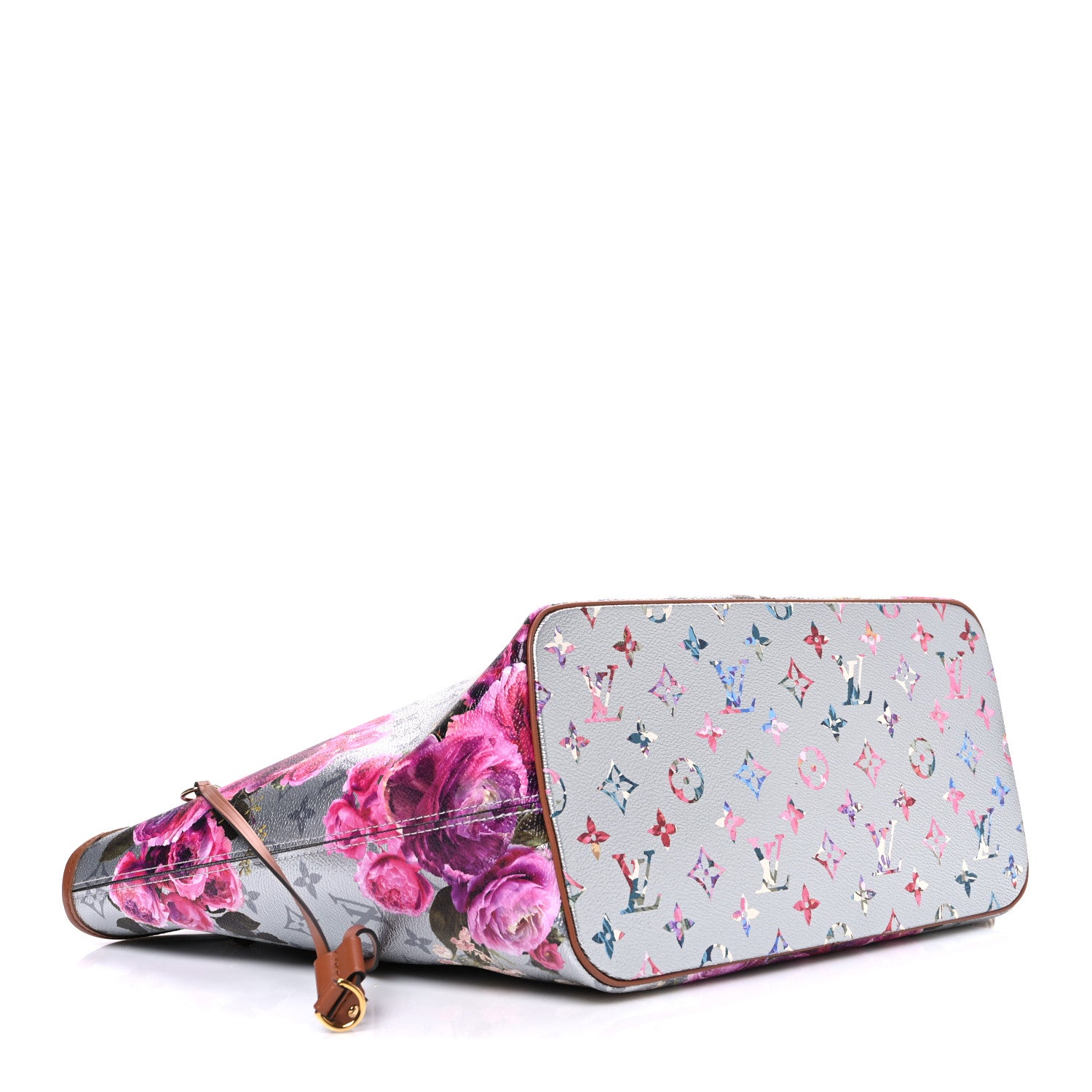Louis Vuitton Metallic Monogram LV Garden Neverfull MM Silver 5 of 10