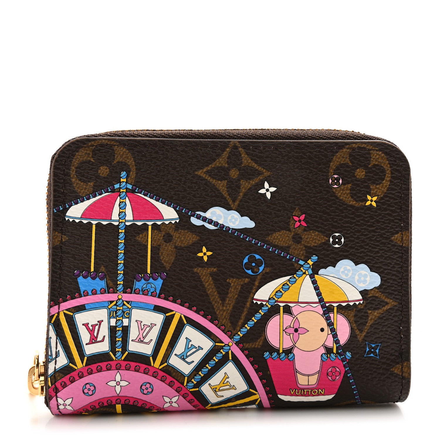 Louis Vuitton Monogram 2020 Christmas Animation Big Wheel Zippy Coin Purse Rose Ballerine 1 of 7