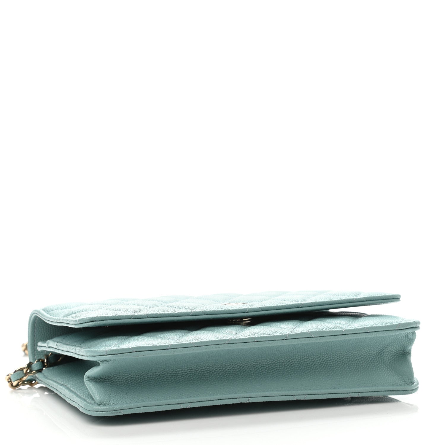 Chanel Caviar Quilted Wallet On Chain WOC Light Blue 3 of 4