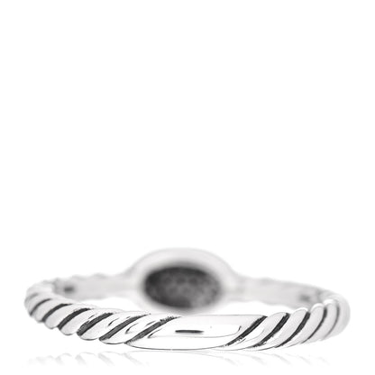 David Yurman Sterling Silver Diamond Petite Pave Oval Ring 52 6 4 of 5