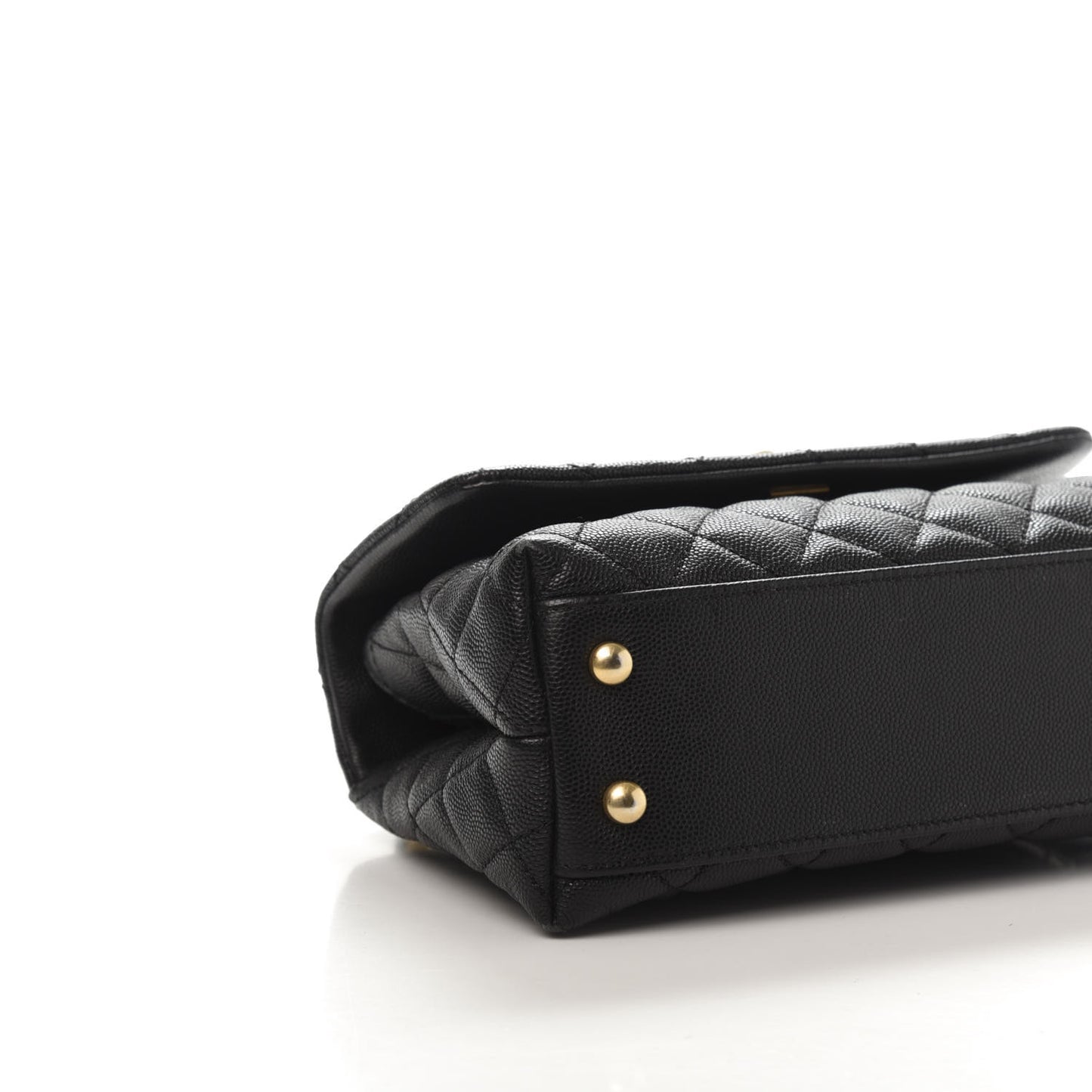 Caviar Quilted Mini Coco Handle Flap Black
