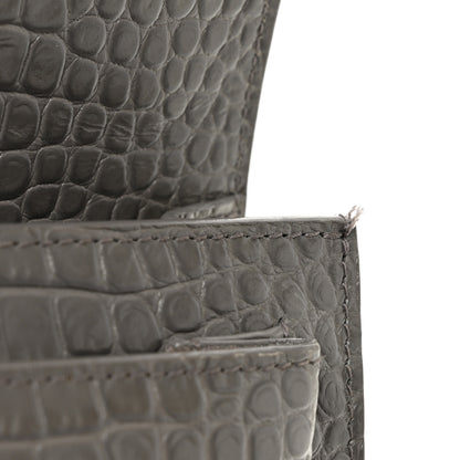 Saint Laurent Calfskin Crocodile Embossed Medium Monogram Sunset Fog 11 of 12