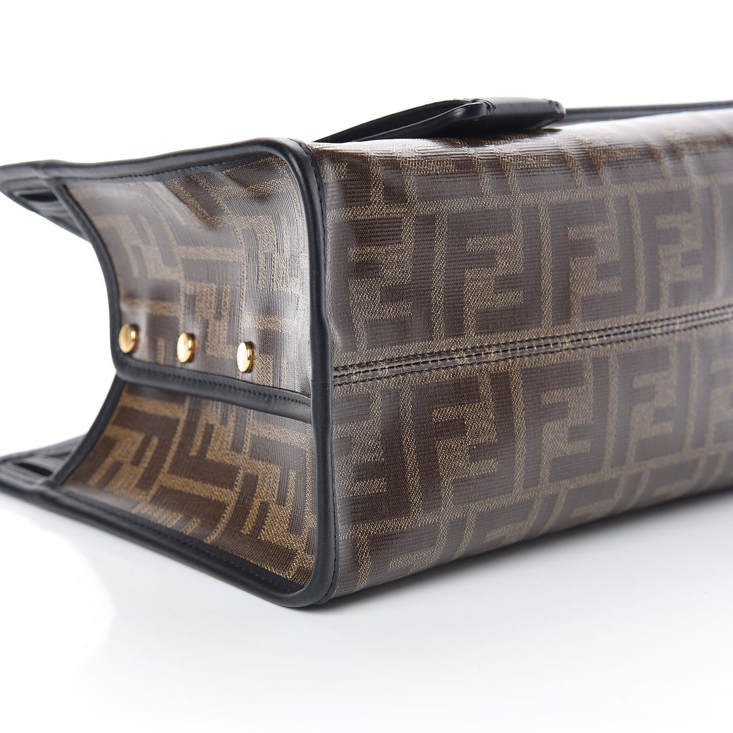 Glazed Fabric Vitello Century FF 1974 Stamp Patch Mini Peekaboo Defender Cover Mogano Panna Black
