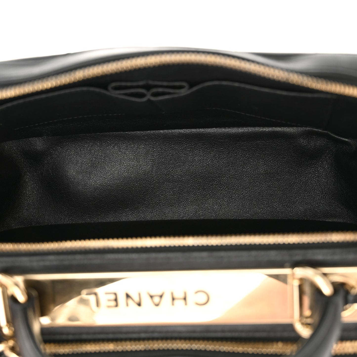 Lambskin Quilted Medium Trendy CC Bowling Bag Black