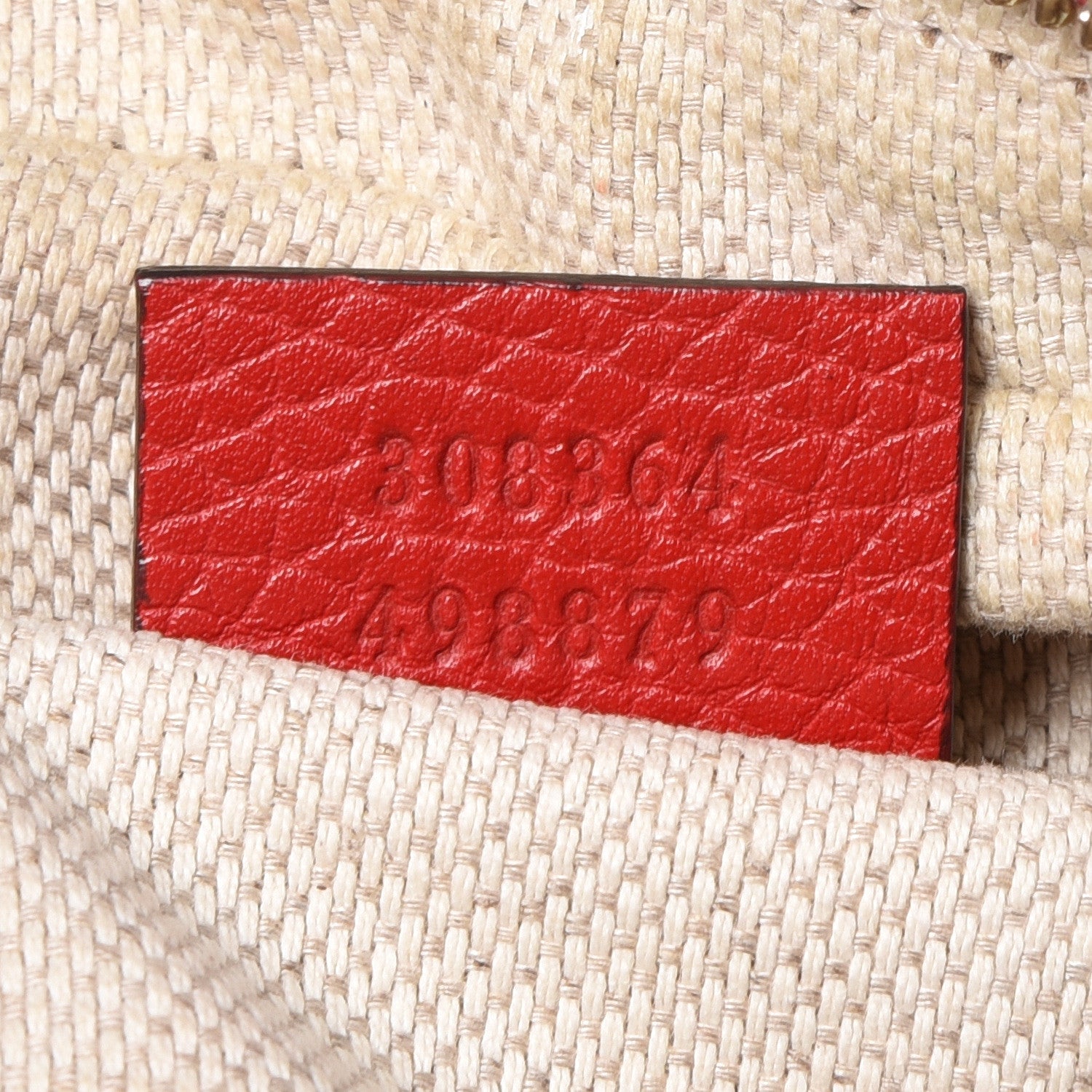 Gucci Pebbled Calfskin Small Soho Disco Bag Tabasco Red 6 of 12