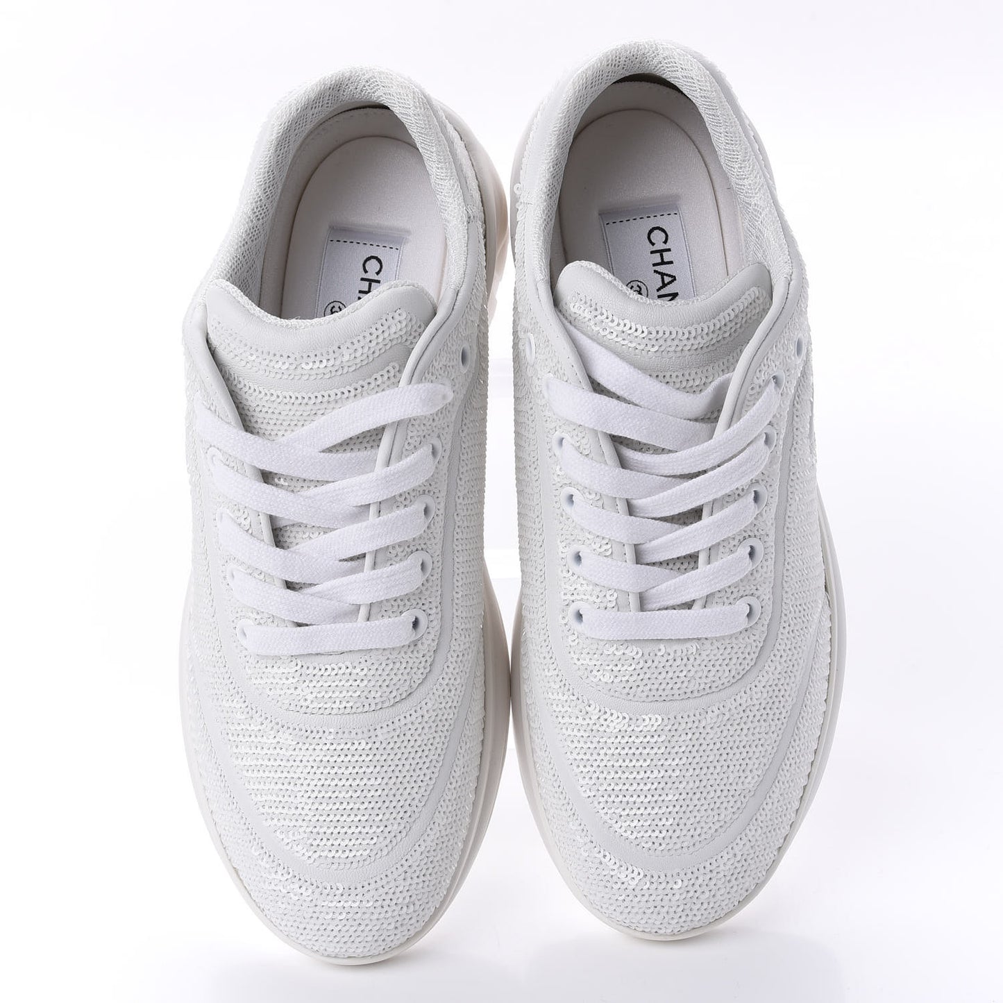 Sequin CC Sneakers 38.5 White