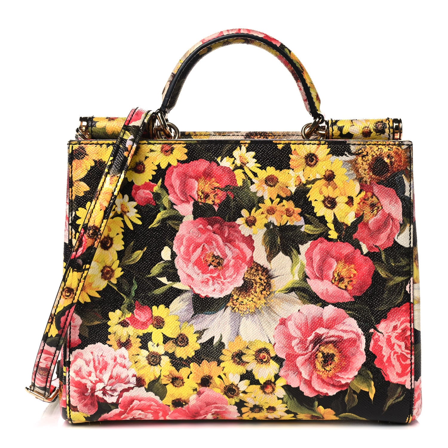 Dolce & Gabbana Dauphine Floral Print Miss Sicily Satchel Peony Margherita 1 of 9