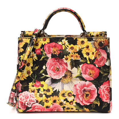 Dolce & Gabbana Dauphine Floral Print Miss Sicily Satchel Peony Margherita 1 of 9